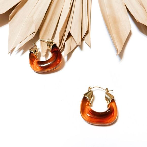 Anthro Crystal hoop earrings #565 - Picture 2 of 6